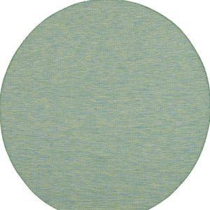 6' Blue Round Power Loom Area Rug