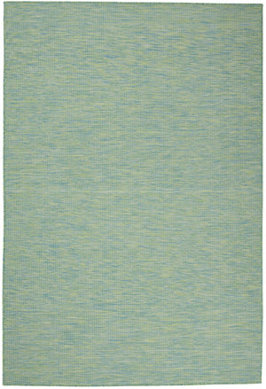 5' X 7' Blue and Green Indoor Outdoor Area Rug