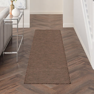 8' Brown Power Loom Runner Rug