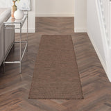8' Brown Power Loom Runner Rug
