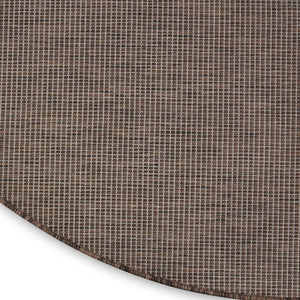 6' Brown Round Power Loom Area Rug