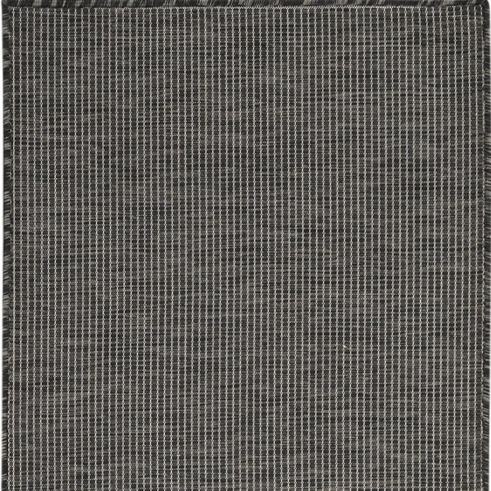 8' Charcoal Indoor Outdoor Runner Rug