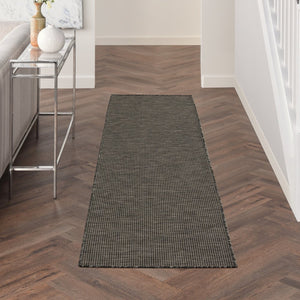 8' Charcoal Indoor Outdoor Runner Rug