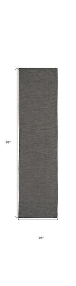 8' Charcoal Indoor Outdoor Runner Rug