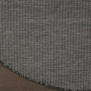 8' Charcoal Round Power Loom Area Rug
