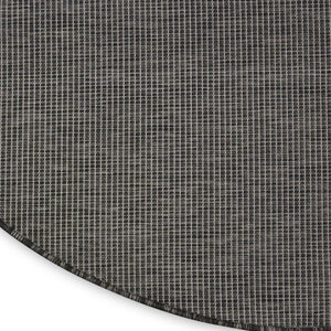 8' Charcoal Round Power Loom Area Rug