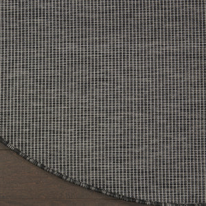 6' Charcoal Round Power Loom Area Rug