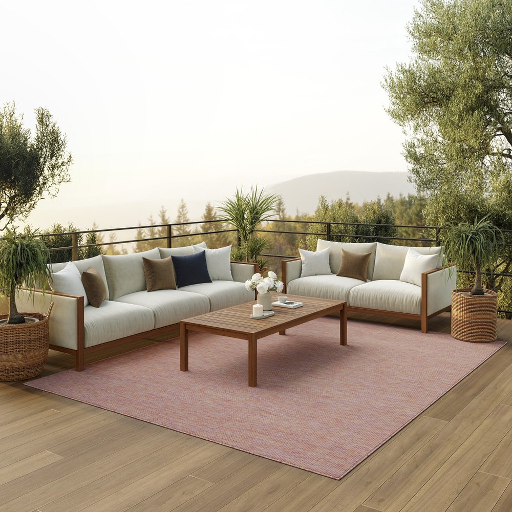 6' X 9' Dark Red Indoor Outdoor Area Rug