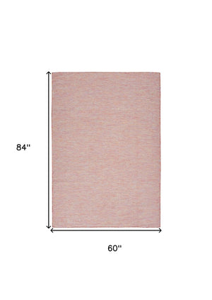 5' X 7' Red Indoor Outdoor Area Rug