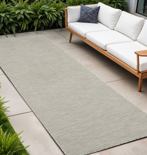 8' Gray Power Loom Runner Rug