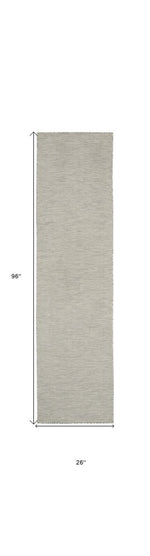 8' Gray Power Loom Runner Rug