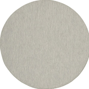 8' Gray Round Power Loom Area Rug