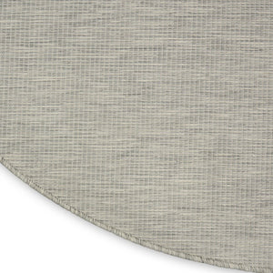 6' Gray Round Power Loom Area Rug