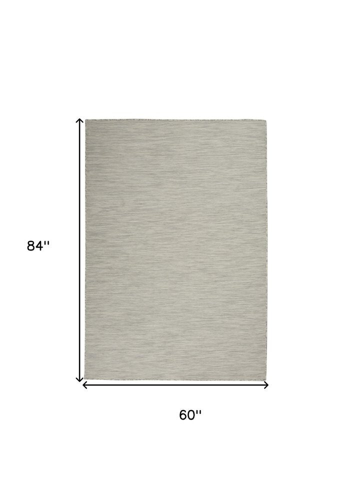 5' X 7' Light Gray Indoor Outdoor Area Rug