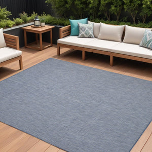 8' X 10' Navy Blue Indoor Outdoor Area Rug