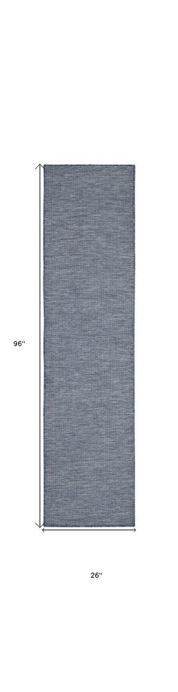 8' Navy Blue Power Loom Runner Rug