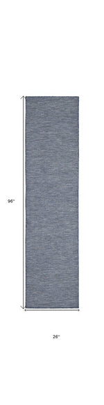 8' Navy Blue Power Loom Runner Rug