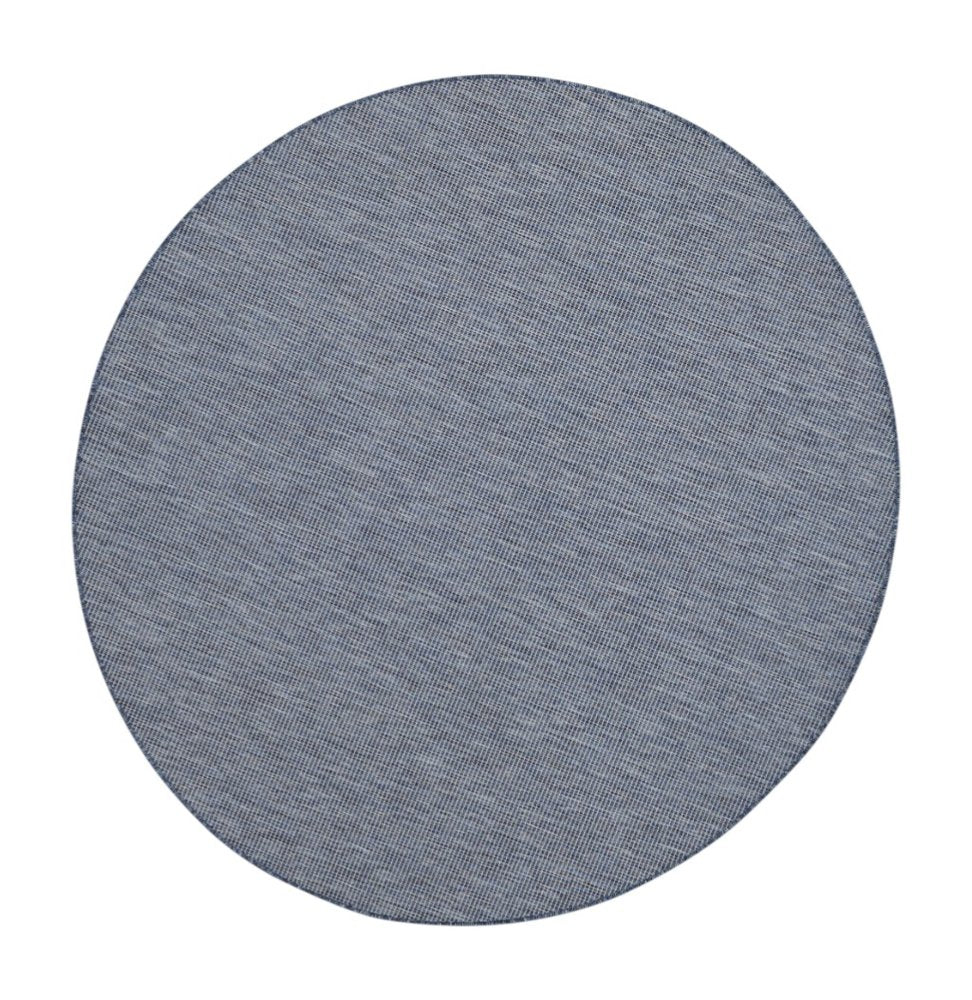 8' Navy Blue Round Power Loom Area Rug
