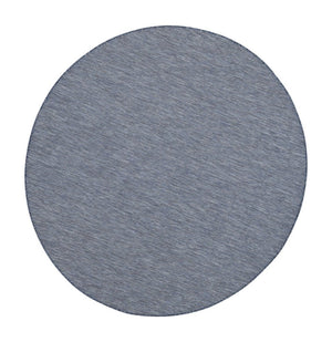 8' Navy Blue Round Power Loom Area Rug