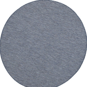 8' Navy Blue Round Power Loom Area Rug