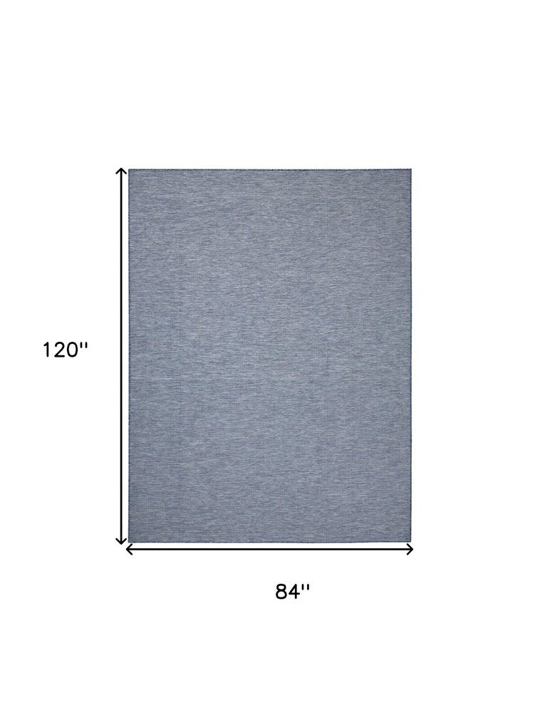 7' X 10' Navy Blue Indoor Outdoor Area Rug