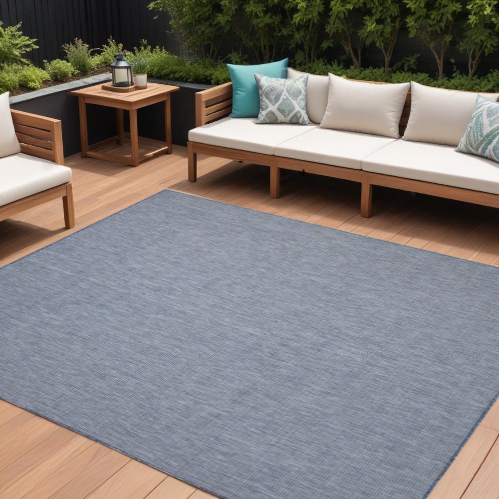 6' X 9' Navy Blue Indoor Outdoor Area Rug