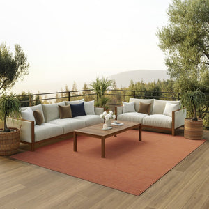 8' X 10' Terra Cotta Indoor Outdoor Area Rug