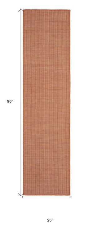 8' Rust Indoor Outdoor Runner Rug