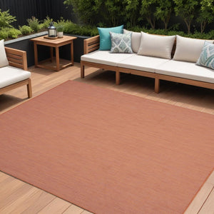 6' X 9' Terracotta Indoor Outdoor Area Rug