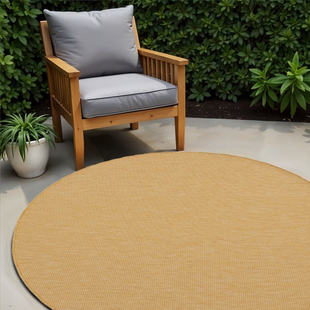 6' Yellow Indoor Outdoor Area Rug