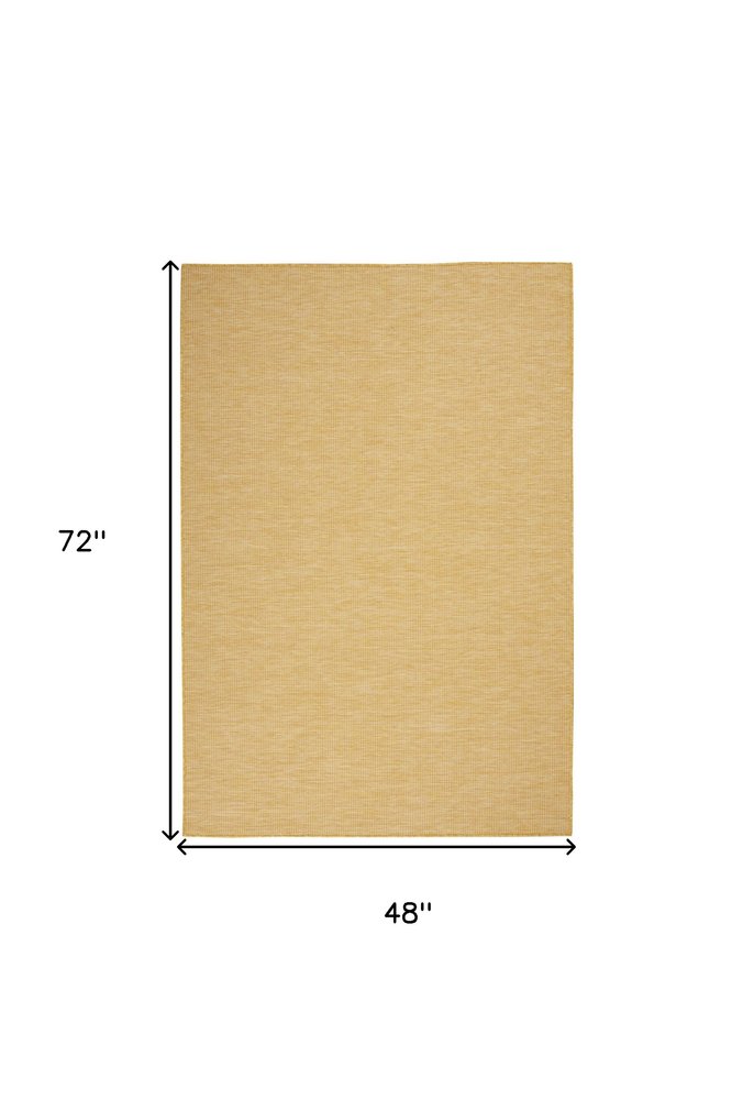 4' X 6' Yellow Indoor Outdoor Area Rug