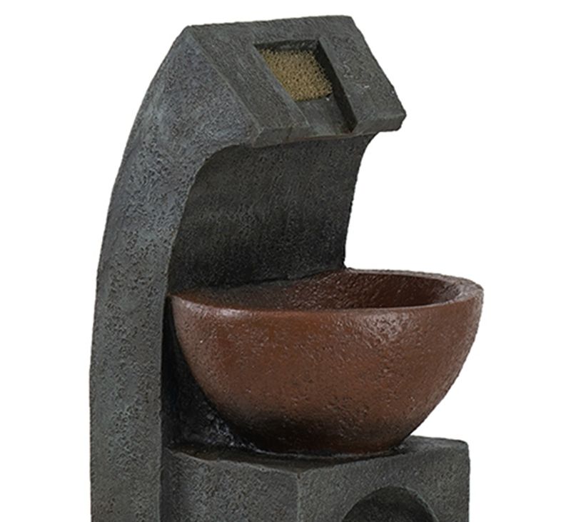 Sculptural Water Fountain With Bowl Basin, With Light And Pump, For Indoor And Outdoor - Brown / Black by Couch.com