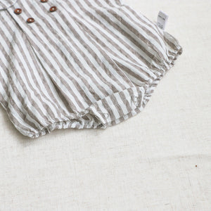 Girls' Short Sleeved Blouse Collar Jumpsuit