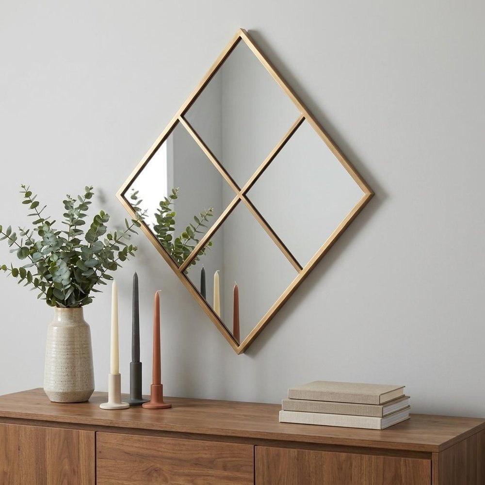41" Gold Diamond Steel Framed Accent Mirror