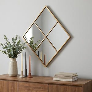 41" Gold Diamond Steel Framed Accent Mirror