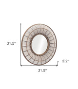 32" Brown Round Accent Mirror