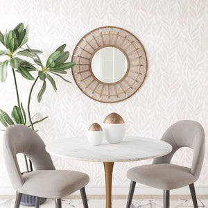 32" Brown Round Accent Mirror