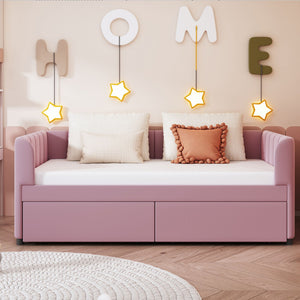 Upholstered Daybed With Ergonomic Design Backrest