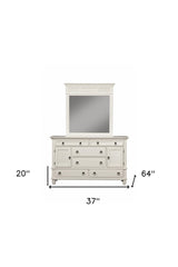 62" White Solid Wood Six Drawer Double Dresser