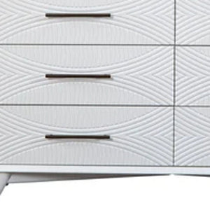 56" White Solid Wood Six Drawer Double Dresser