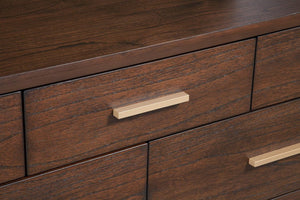 60" Brown Solid Wood Seven Drawer Double Dresser