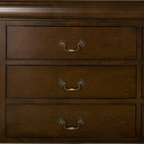 60" Brown Solid Wood Six Drawer Double Dresser