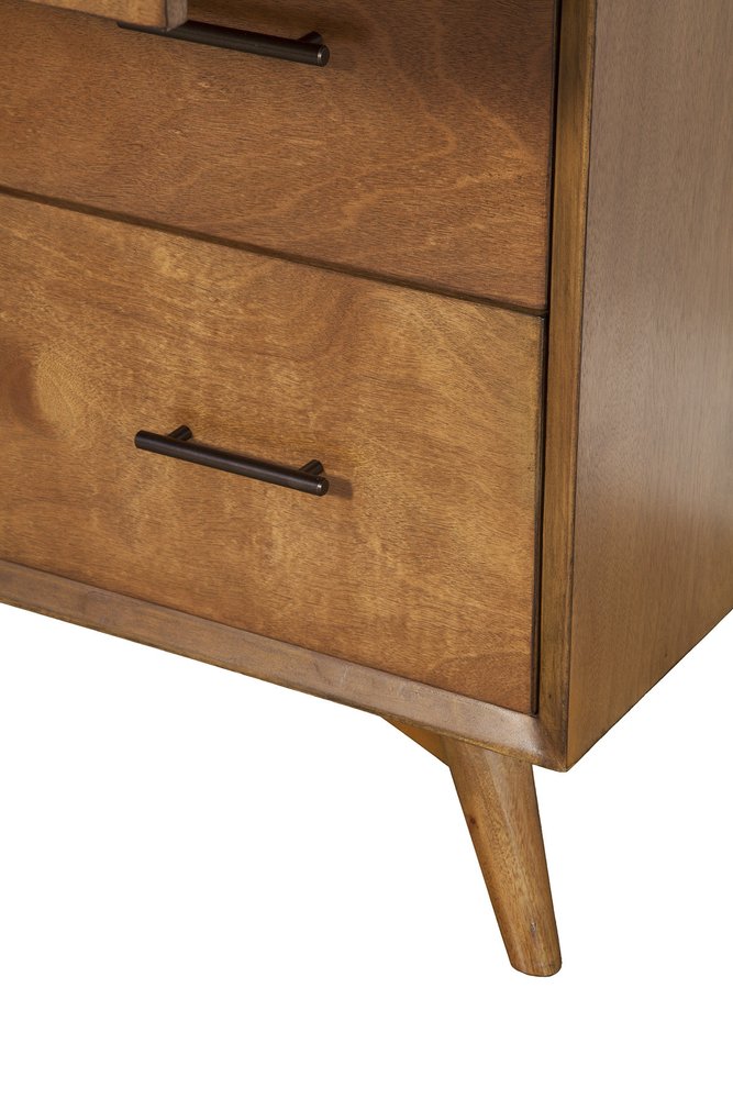 38" Brown Solid Wood Four Drawer Dresser