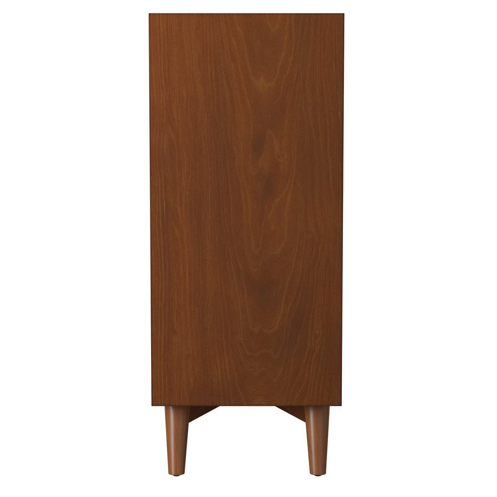 38" Brown Solid Wood Four Drawer Dresser
