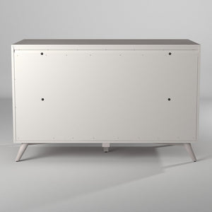 56" Gray Solid Wood Seven Drawer Double Dresser