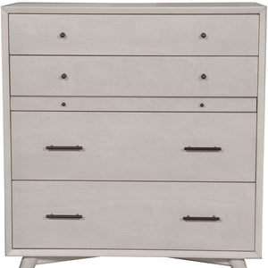 38" Gray Solid Wood Four Drawer Chest