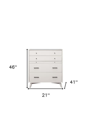 38" White Solid Wood Four Drawer Chest
