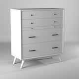 38" White Solid Wood Four Drawer Chest
