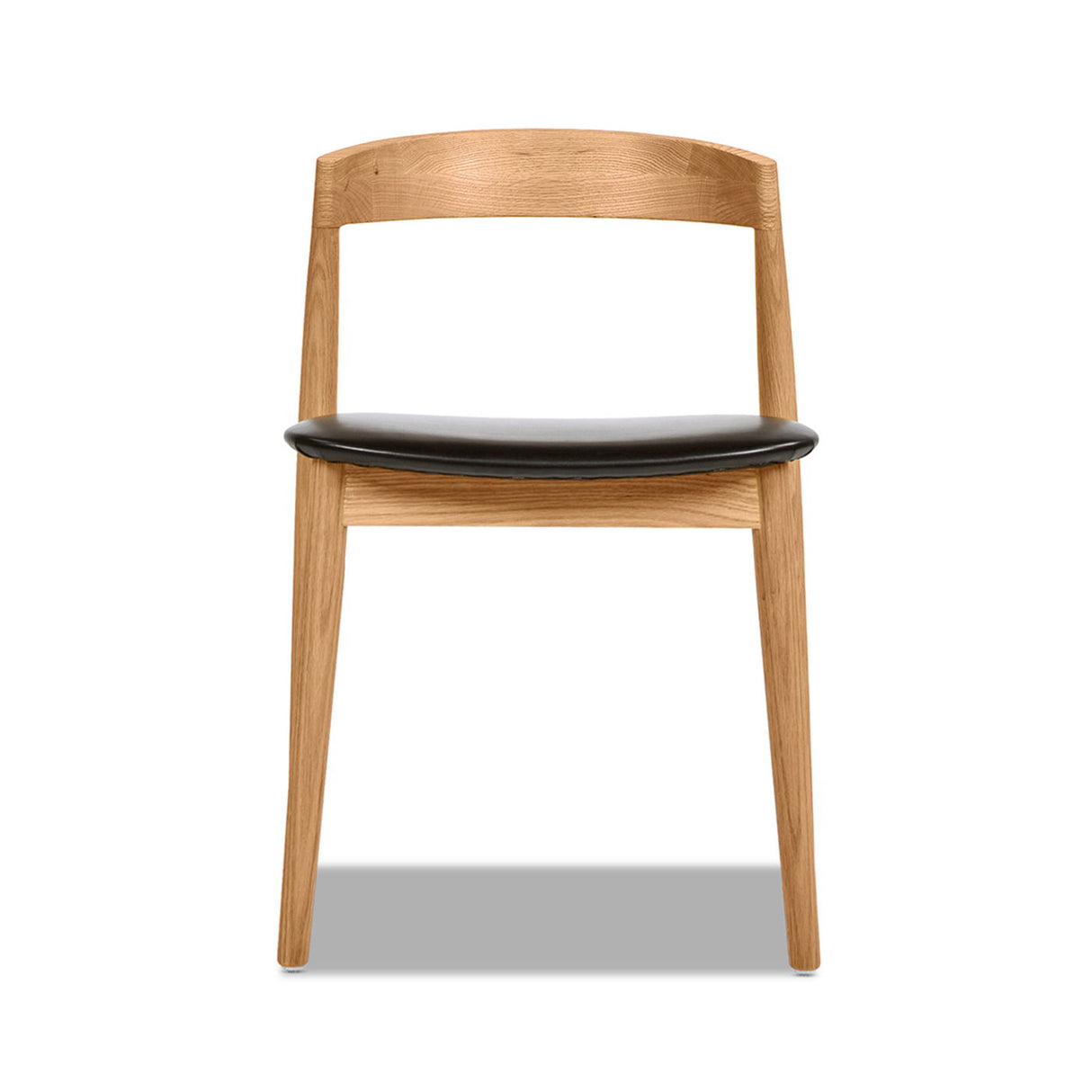 Raven - Stacking Sculpted Oak Dining Chair - Warm Natural Brown / Black by Couch.com