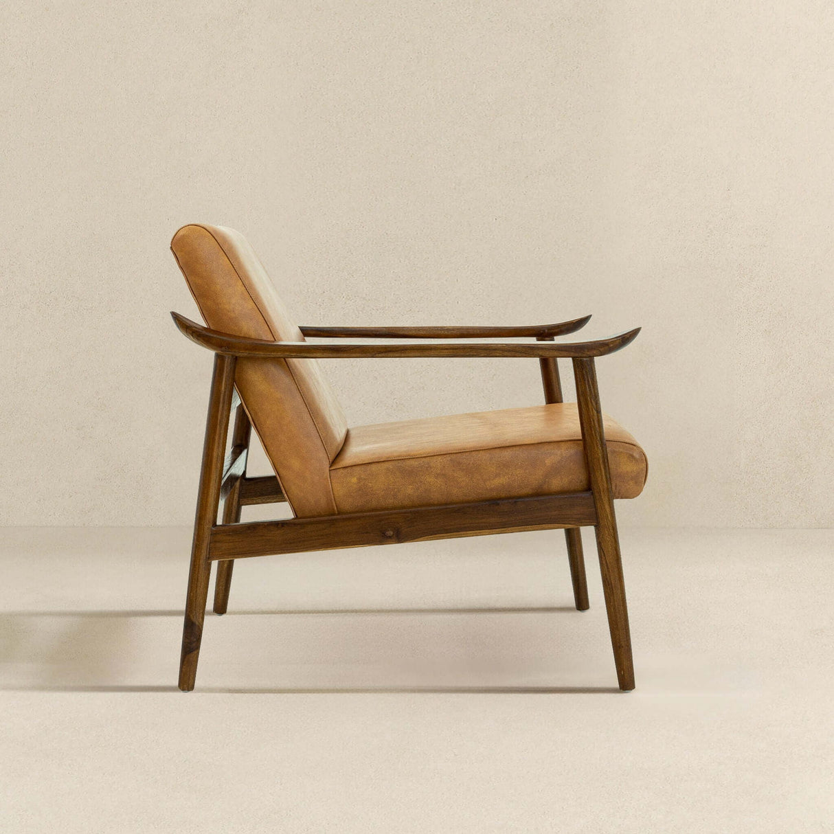 Brandon - Antique Leather Lounge Chair - Brown / Tan by Couch.com